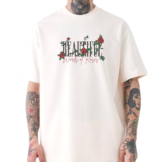 words of roses oversized T-shirt