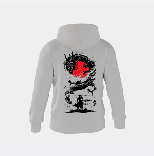 dragon hoodie grey