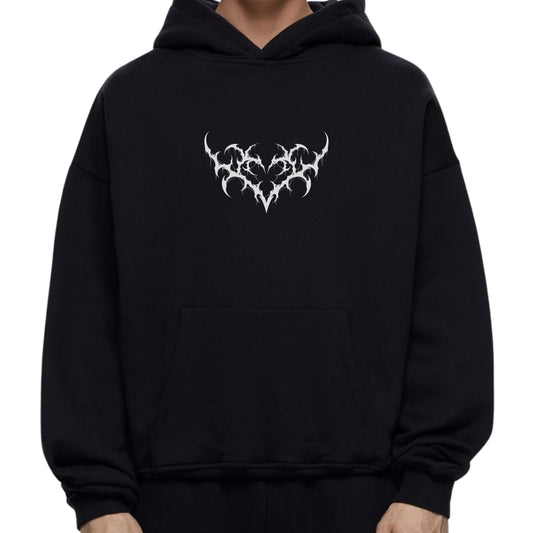 goth heart oversized hoodie